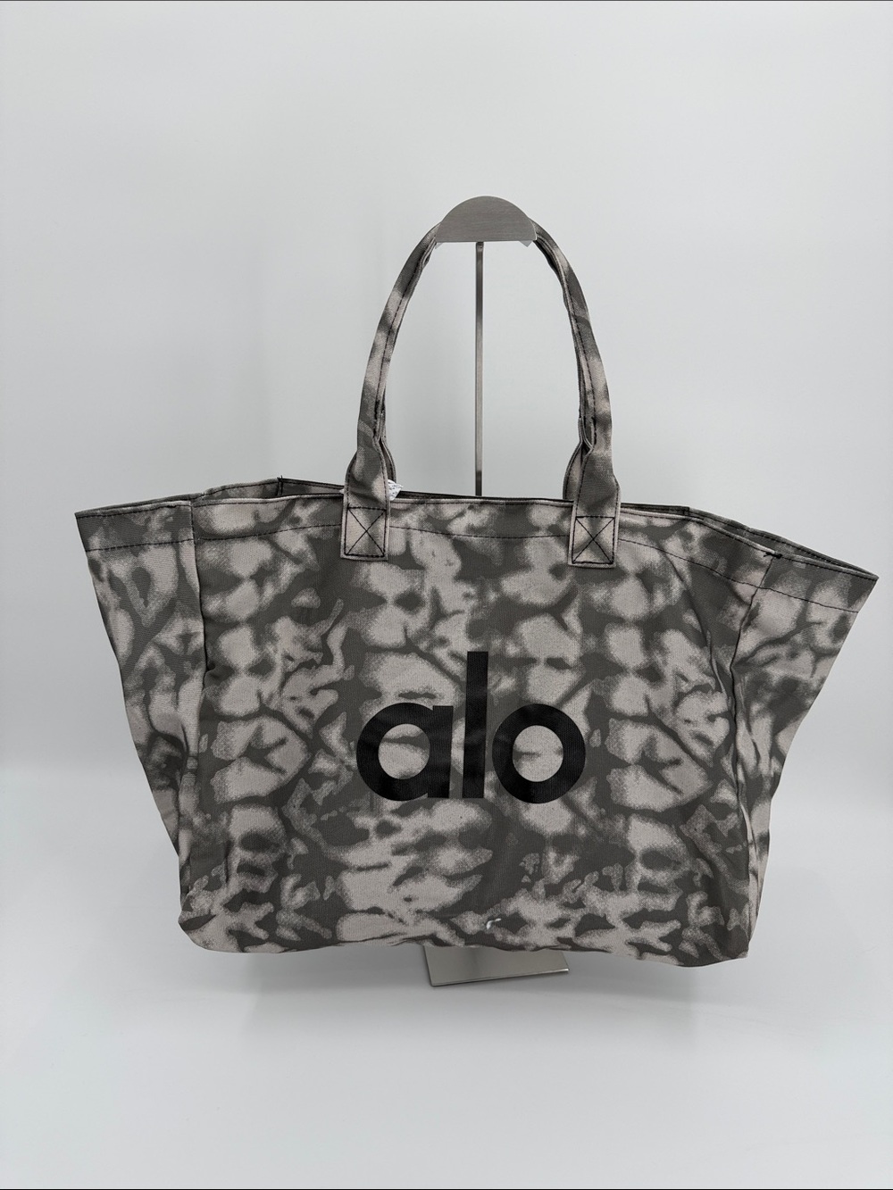 ALO Yoga Gray Tie-Dye Canvas Tote